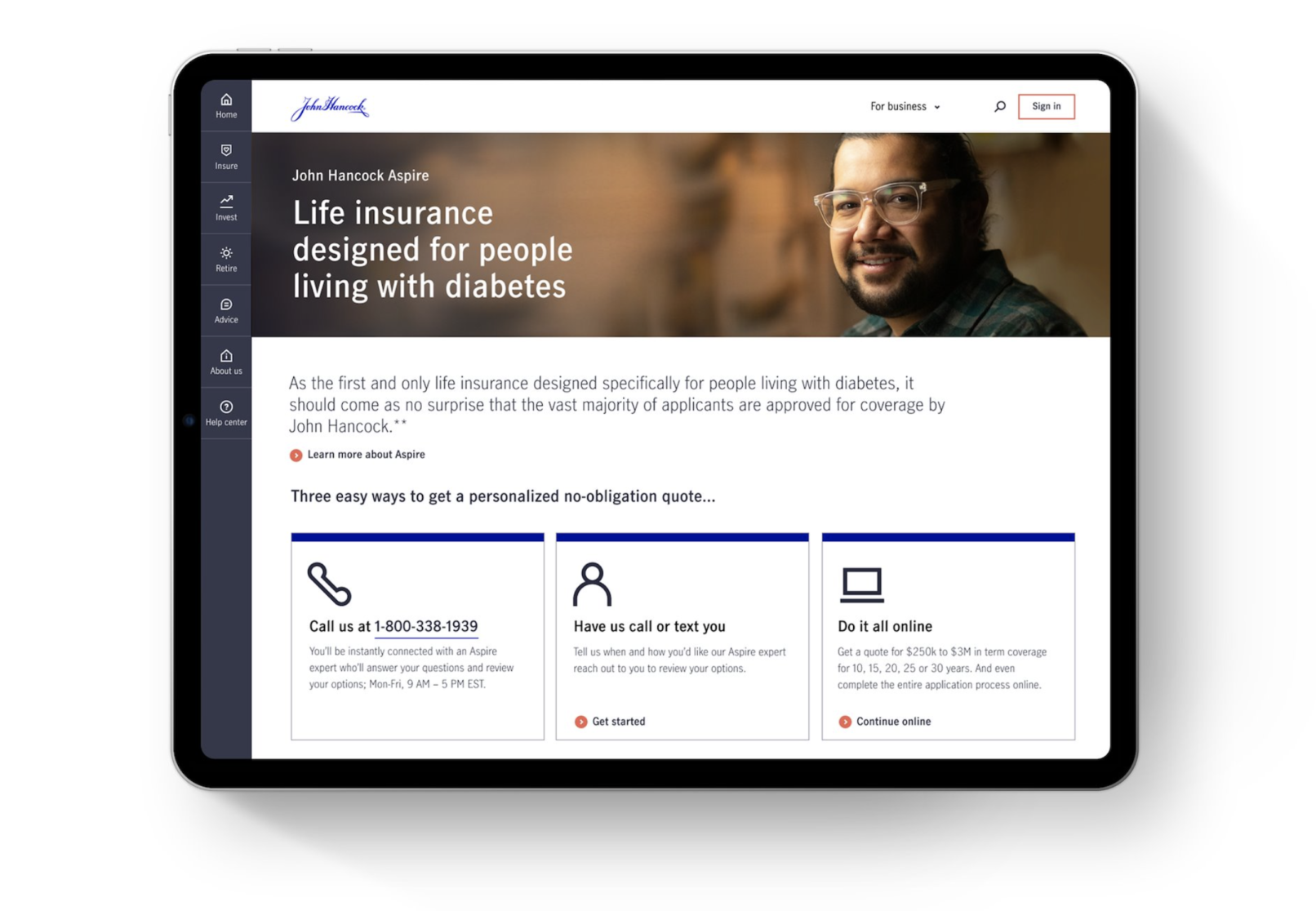 Landing page